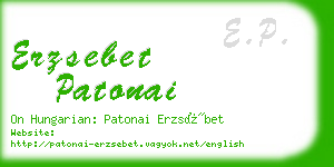 erzsebet patonai business card